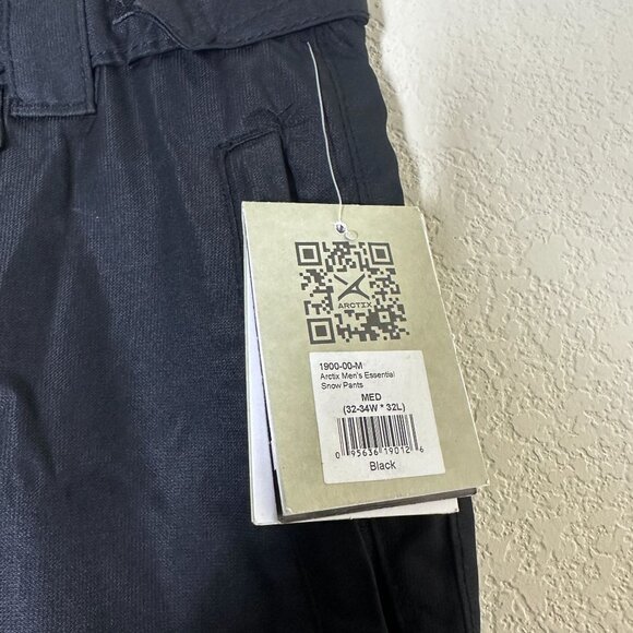 NWT Arctix Black Insulated Winter Ski Pant Men 32x32 Adjustable Water Repellent - Picture 3 of 15